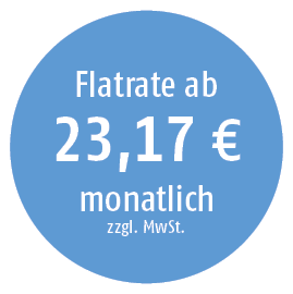 Infobutton: Flatrate ab 23,17 Euro monatlich, zuzüglich Mehrwertsteuer